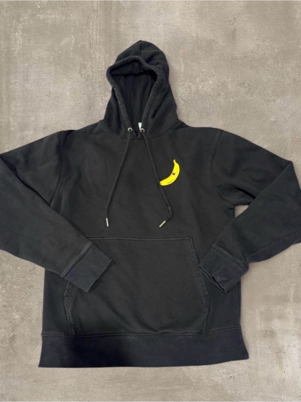 Champion Black Crewneck Hoodie with Yellow Banana Graphic